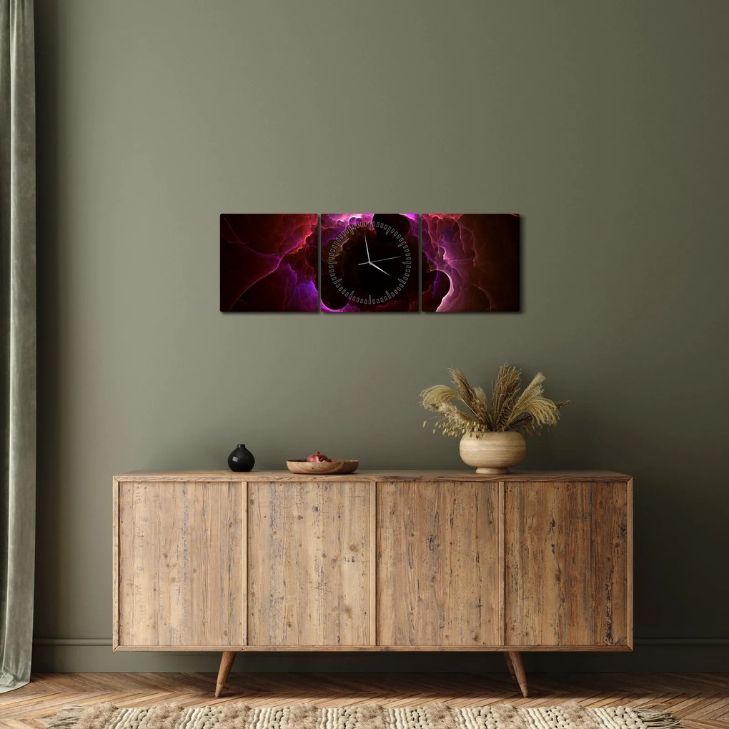 Tablou - abstracția cu nori (cu ceas) (90x30 cm)