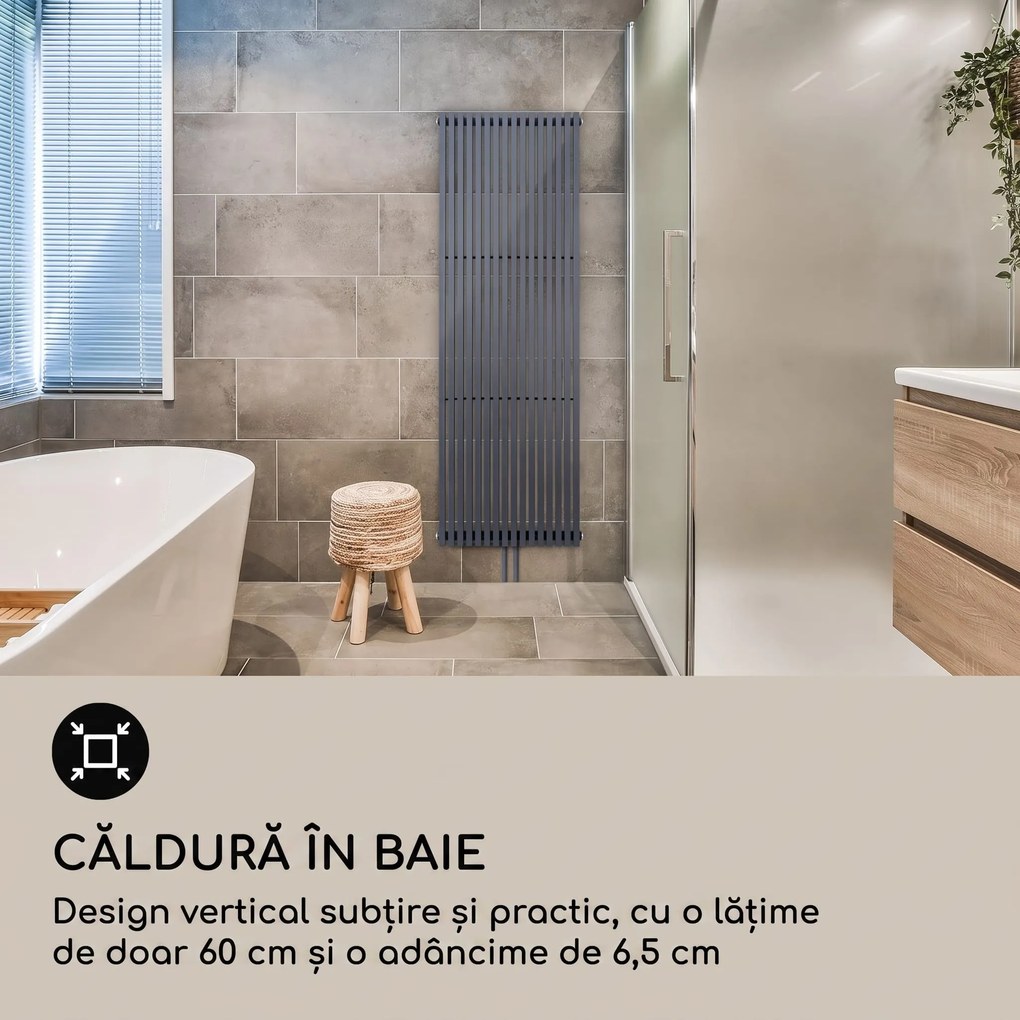 Blumfeldt Delgado, 180 x 60, radiator, radiator de baie, radiator tubular, 1065 W, apă caldă, 1/2