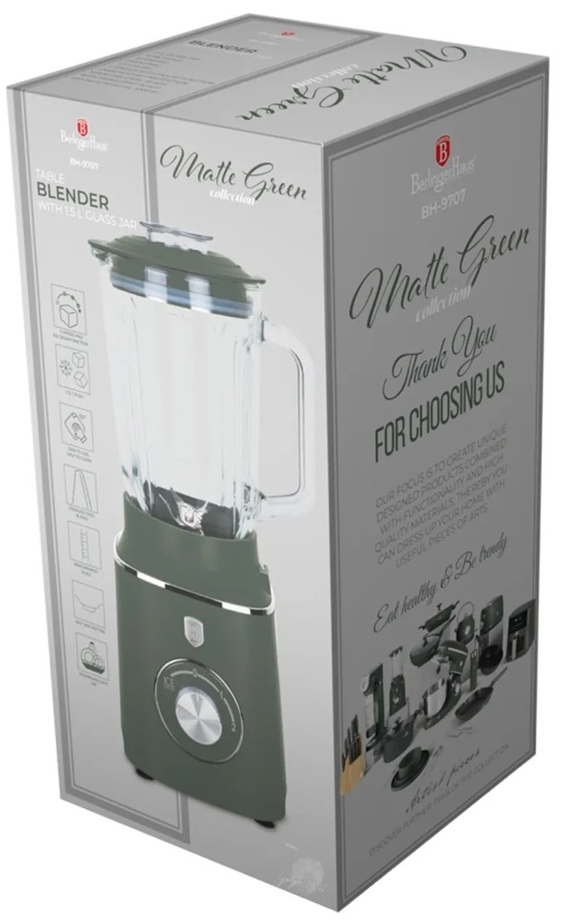 Blender cu bol sticla Green Matt Berlinger Haus BH 9707