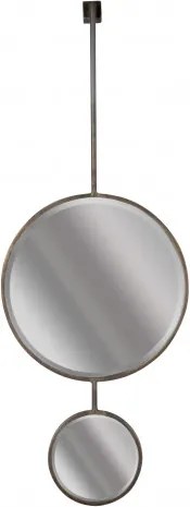 Oglinda rotunda cu rama din metal negru antique Chain, 108x40x6 cm