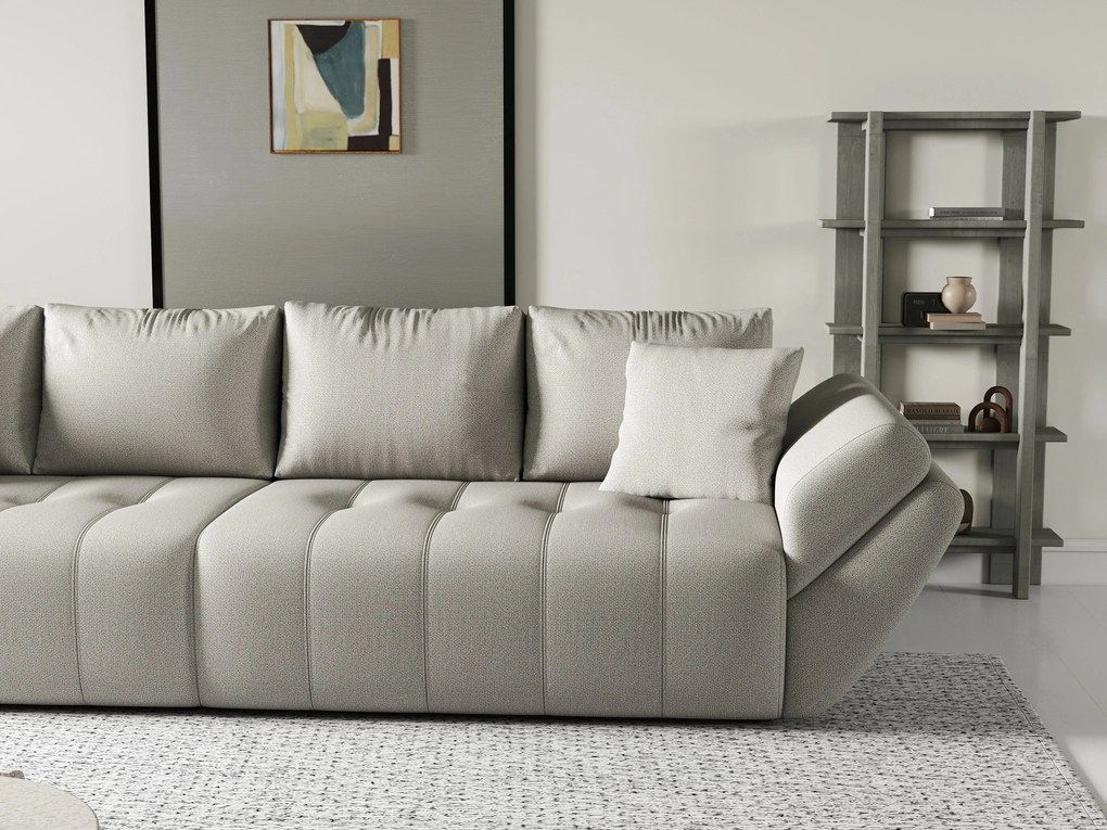 Canapea extensibilă dumonde cu ladă de depozitare si sezut confortabil din spuma high-density, Berlin Enjoy Beige 300x100 cm