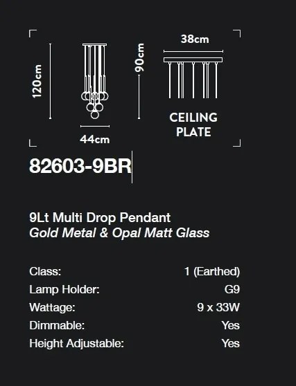 Lustra cu 9 pendule design decorativ modern Belle