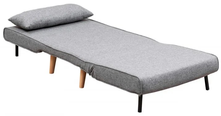 Fotoliu Extensibil Folde Single, Poliester, Gri Deschis