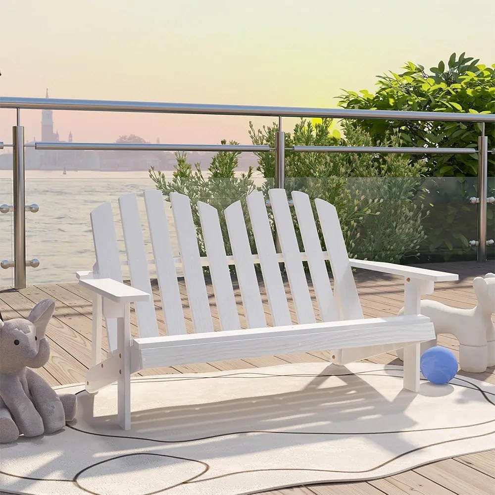 Scaun Adirondack pentru 2 copii, alb