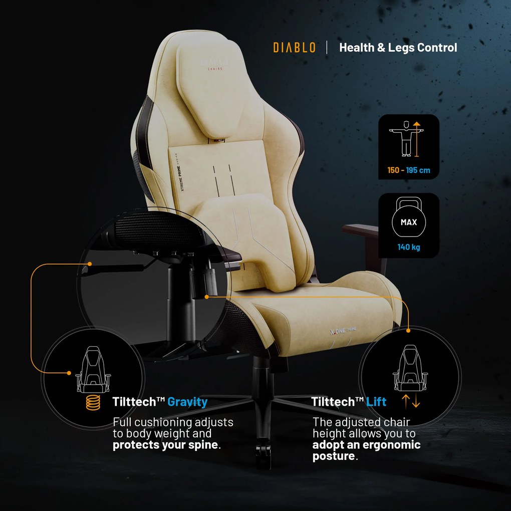 Scaun Gaming Diablo X.One Prime Broken Gold Normal Size