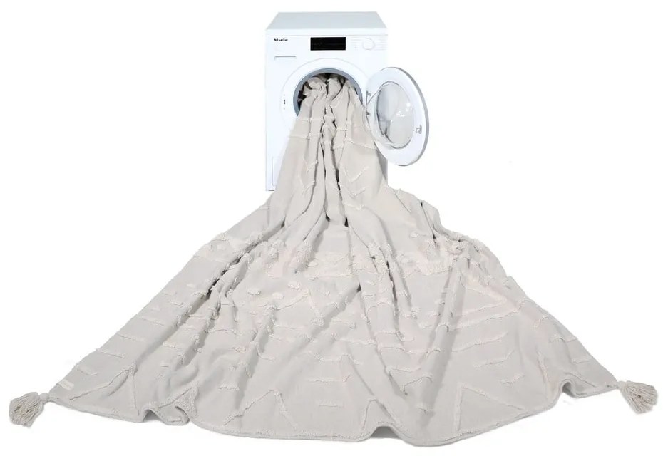 Covor alb lavabil/țesut manual din bumbac 200x300 cm Tribu Natural – Lorena Canals