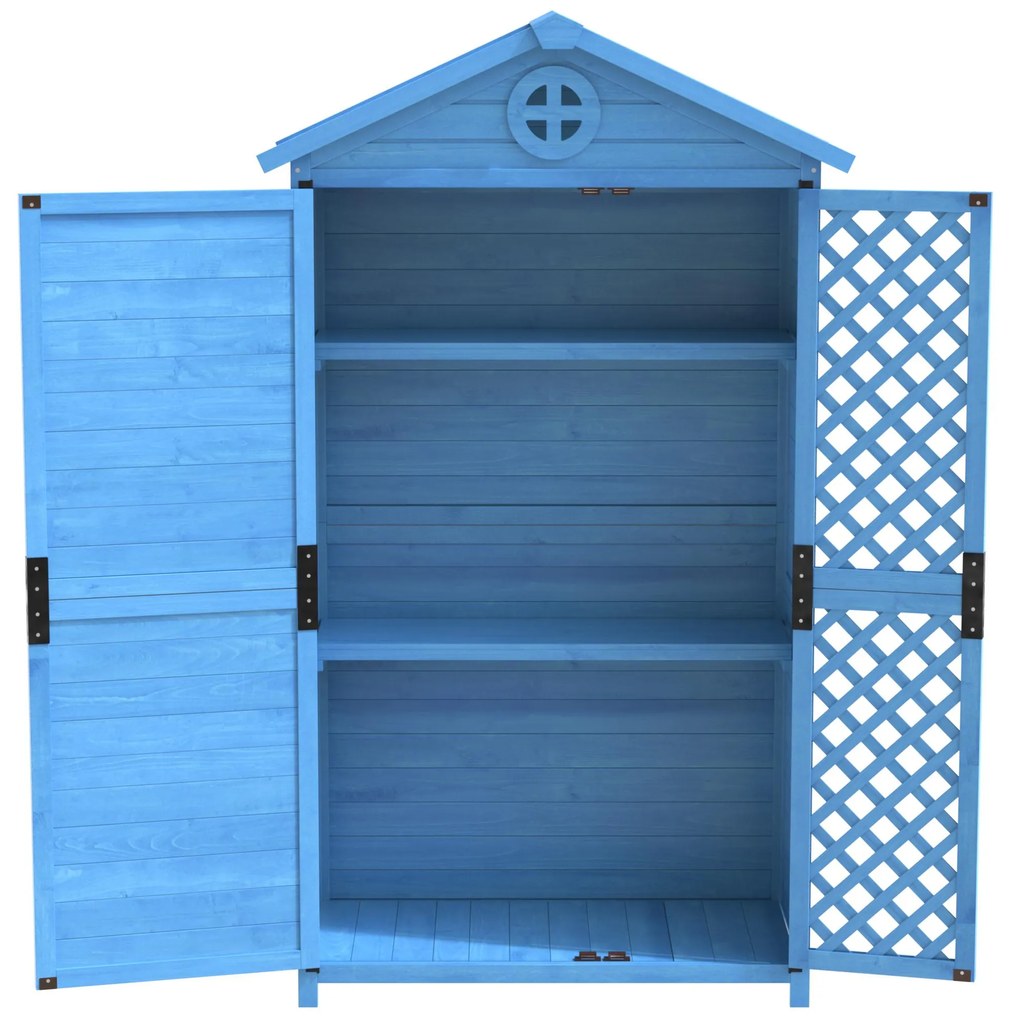 Depozit de mobilier de grădină din lemn pentru exterior, magazie de unelte rezistentă la intemperii, cu mult spațiu de depozitare și construcție din lemn stabilă, 90x56,5x175,3 cm, Albastru