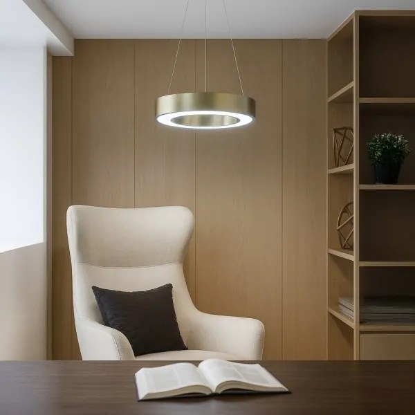 Lustră LED UNION pe cablu, 40 W, 230 V, 3000/4000/6500 K, Ø 40 cm, auriu