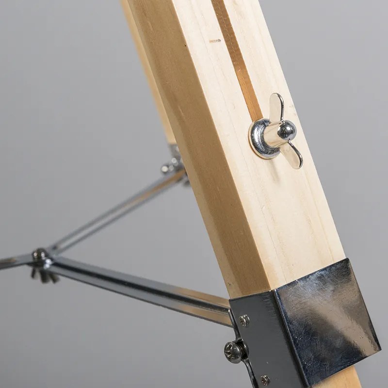Lampă de podea rustică din lemn fără abajur - Tripod