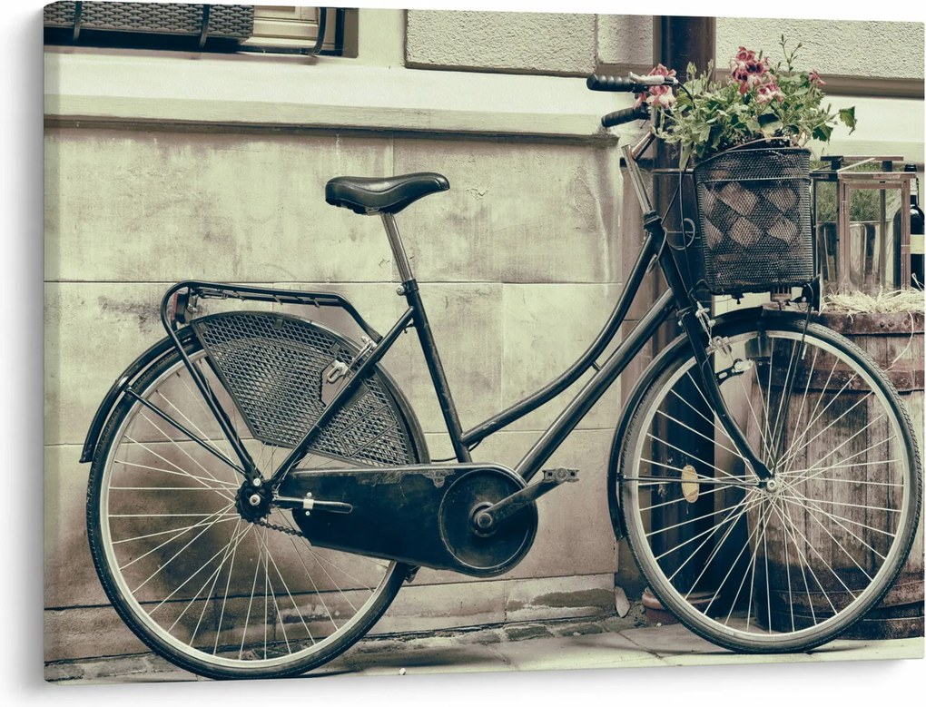 Tablou - Bicicleta de epocă cu flori (70x50 cm)