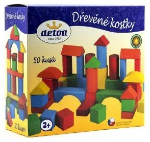 Cuburi de lemn 50 buc la cutie 20x19x8cm