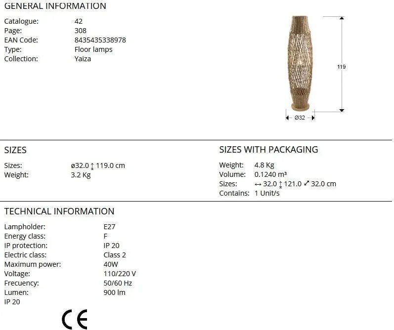 Lampadar/Lampa de podea design decorativ Yaiza