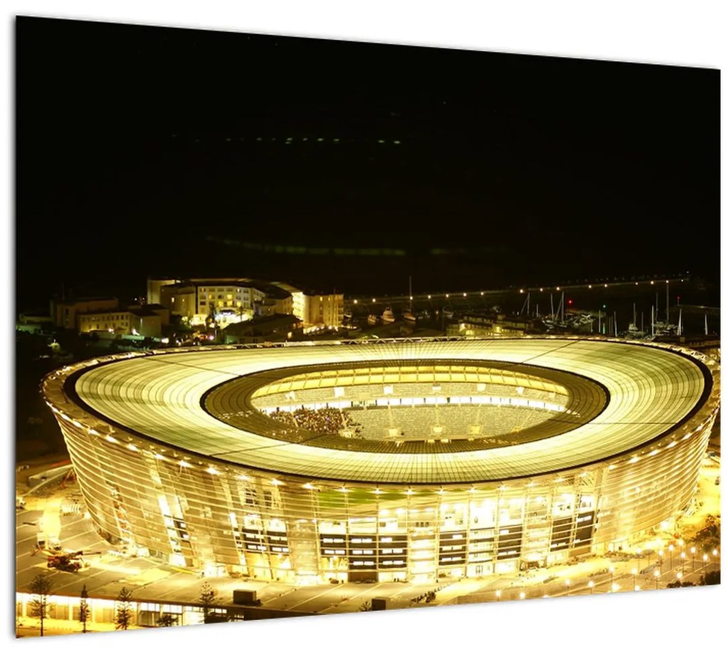 Tablou pe sticlă - stadion de fotbal (70x50 cm)
