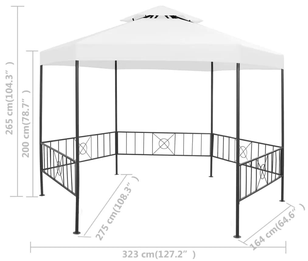 Pavilion de gradina, alb, 323 x 275 x 265 cm, 180 g m   Alb