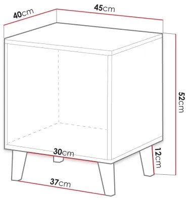SET 2x noptieră VAMOS 52x45 cm antracit