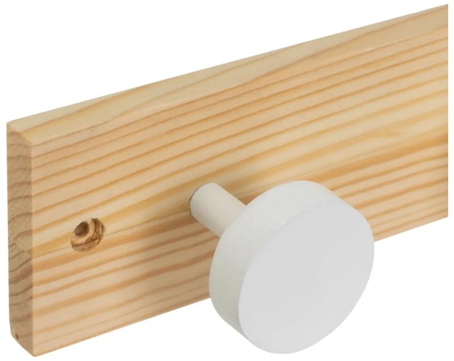 Cuier de perete alb-în culoare naturală din lemn de pin 40 cm Anillos – Casa Selección