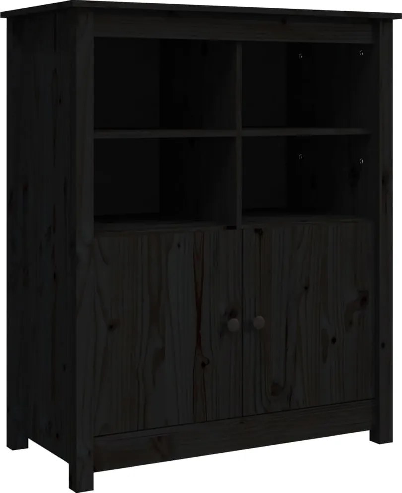 vidaXL Servantă, negru, 83x41,5x100 cm, lemn masiv de pin