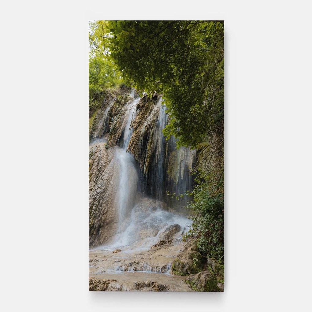 Tablou Canvas, 100x200cm, Dormitor si Living, Peisaje, Cascade, Forest Waterfall View