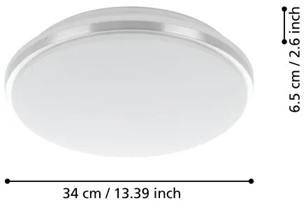 Plafonieră LED pentru baie PINETTO LED/15,6W/230V IP44 crom Eglo 900365