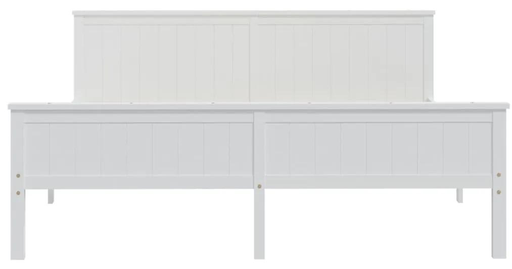 Cadru de pat, alb, 180x200 cm, lemn masiv de pin Alb, 180 x 200 cm