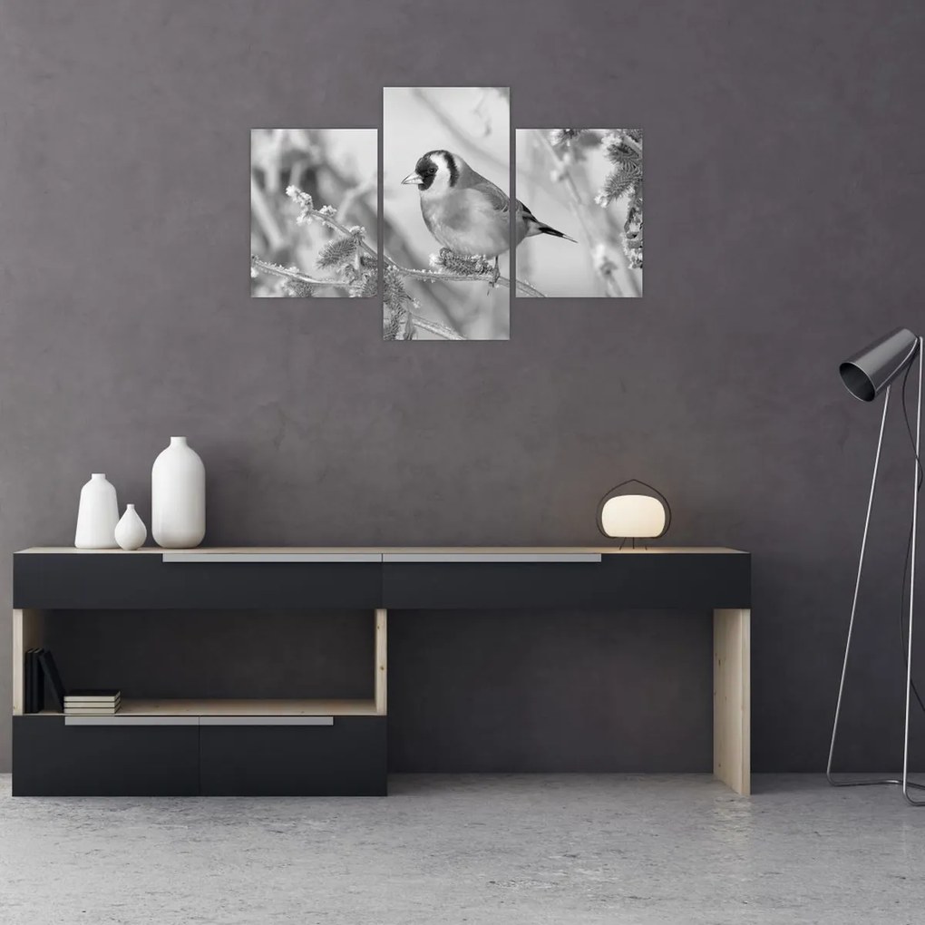 Tablou - O pasăre în timpul iernii (90x60 cm)