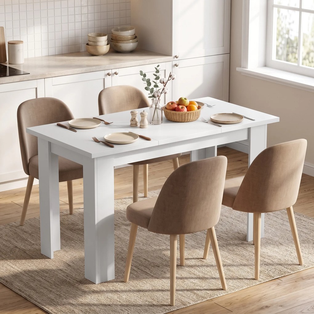 HOMCOM Masă de dining modernă cu spațiu de depozitare, 120 cm, albă | Aosom Romania