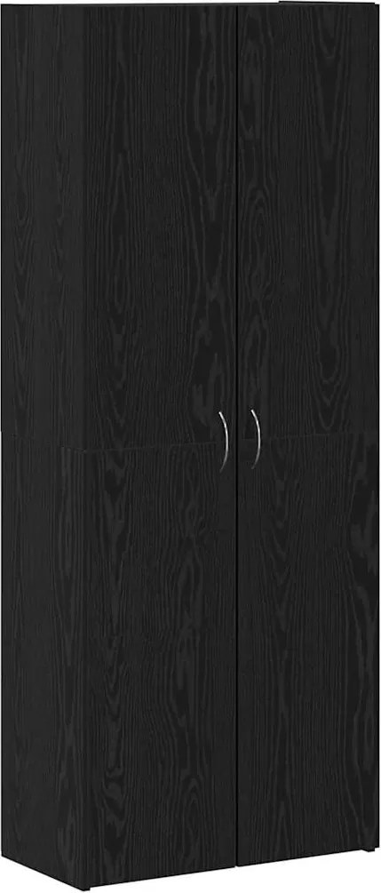 vidaXL Dulap de birou Stejar Negru 70 x 32 x 77.5 cm Lemn compozit