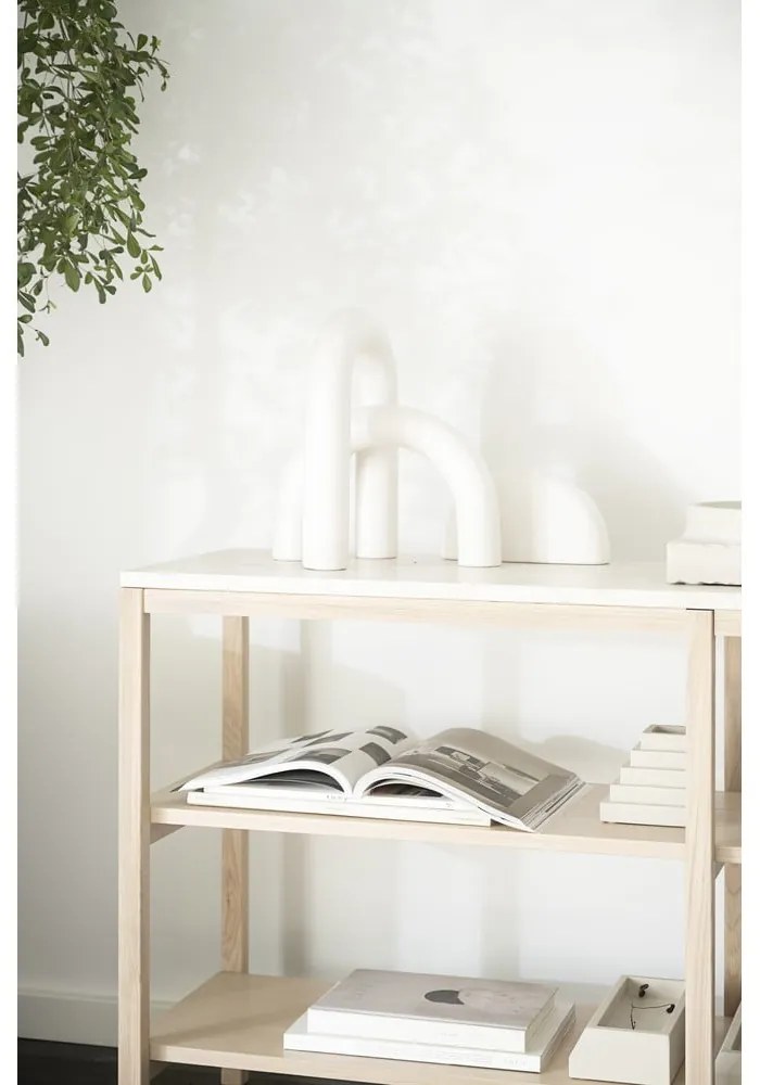 Masă consolă maro/bej cu blat din piatră 140x40 cm Orwel - Rowico