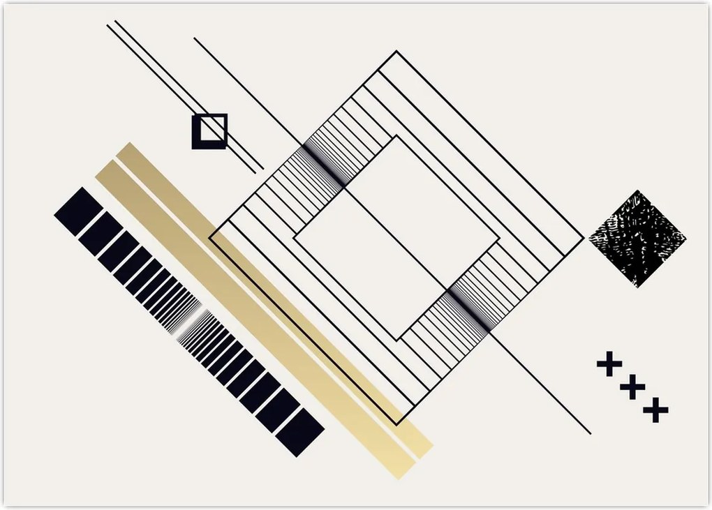 Tablou pe sticlă - Forme geometrice N⁰6 (70x50 cm)