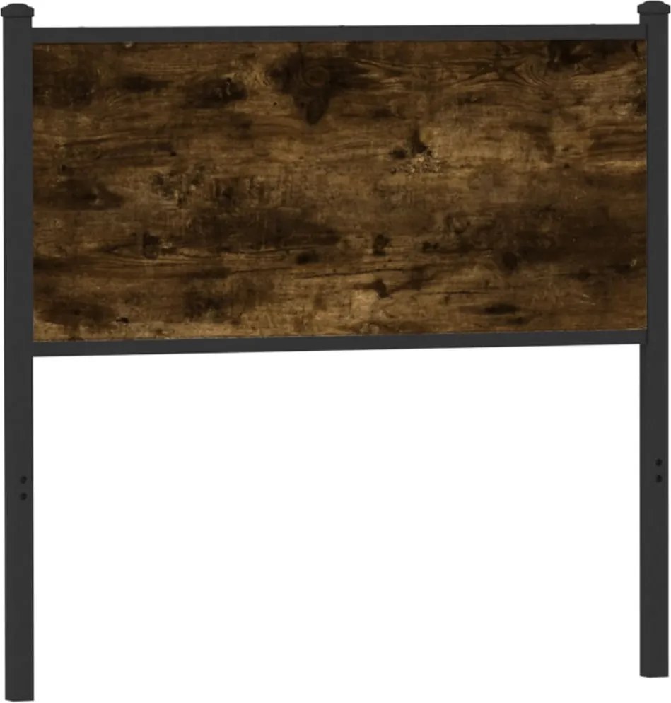 vidaXL Tăblie de pat de schimb, stejar fumuriu, 75 cm, lemn prelucrat și oțel