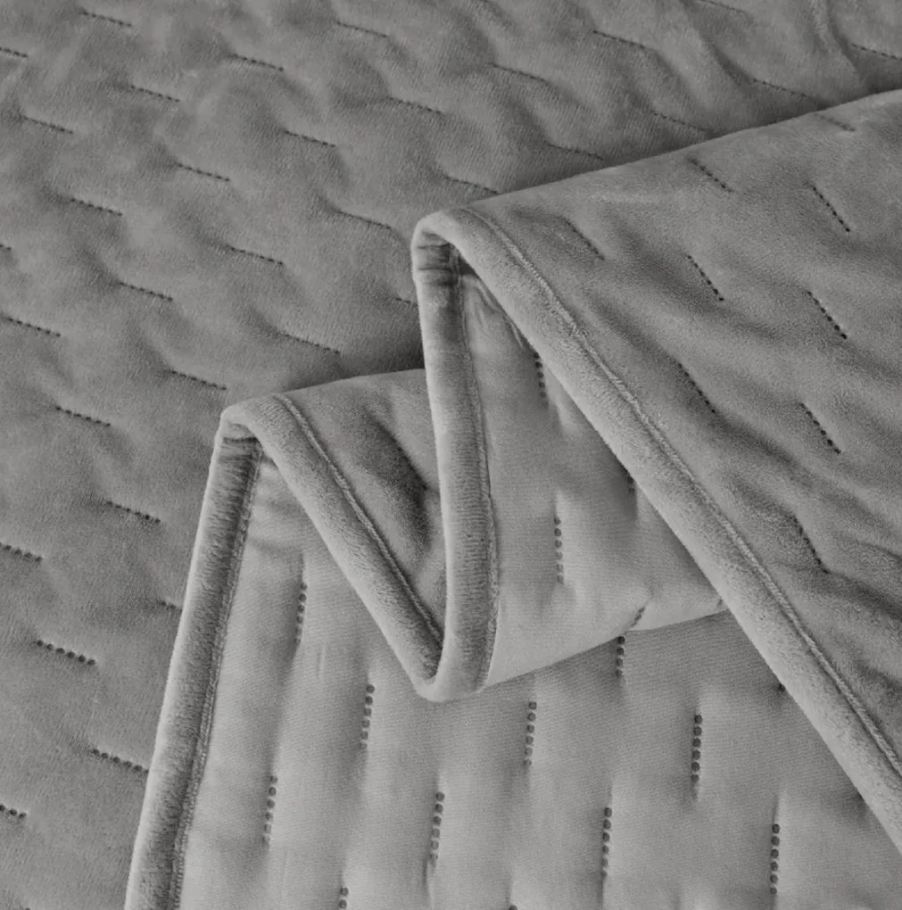 Cuvertura de pat din catifea ASTRALIA, gri Dimensiune: 170 x 210 cm