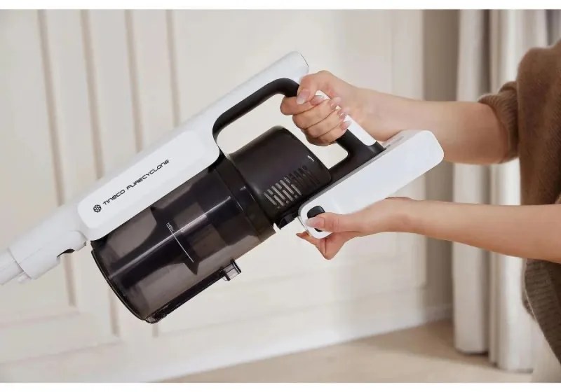 Aspirator vertical Tineco A30S Plus, 160W, 20000 Pa, 140 m², 60 min, 1000 ml, Senzor iLoop, Tehnologie PureCyclone, LED, Alb/Gri