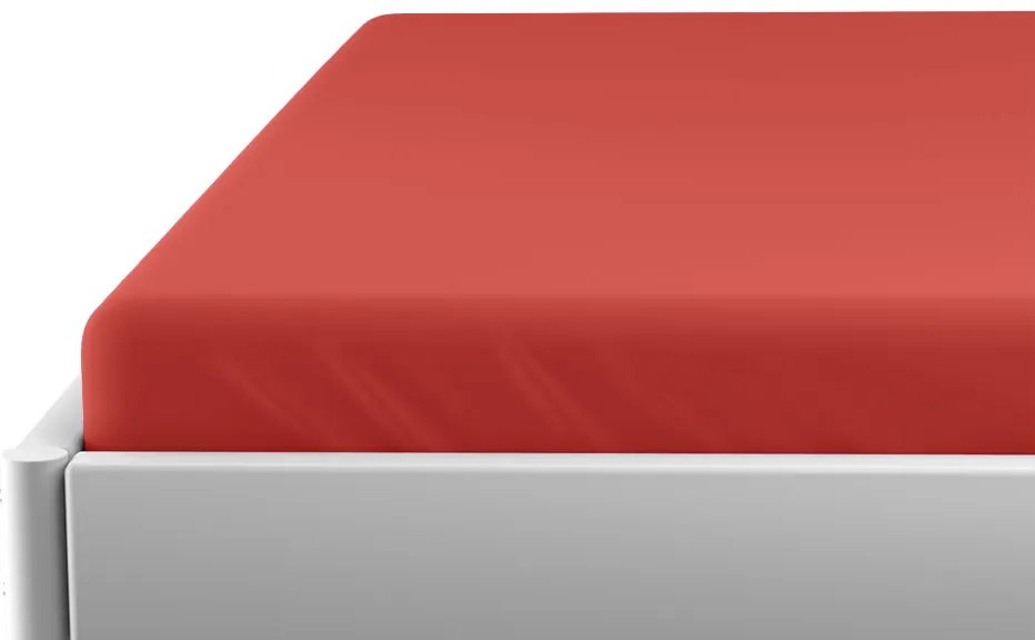 Cearsaf de pat din jerseu pentru patut copii Culoare rosu, 70x140 cm
