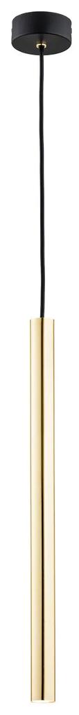 Pendul LED tubular design modern minimalist SICILIA negru/auriu