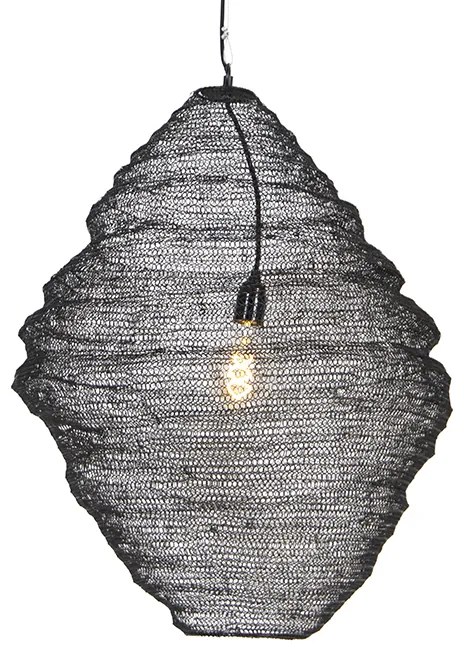 Lampă suspendată orientală neagră 60cm - Nidum