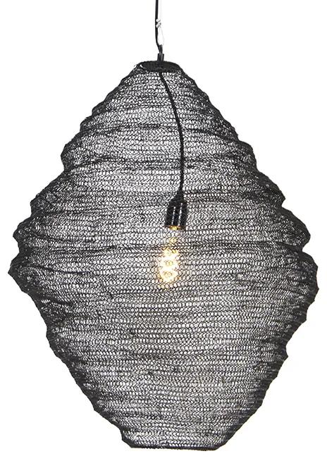 Lampă suspendată orientală neagră 60 cm - Nidum