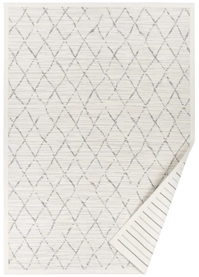 Covor reversibil cu model Narma Vao, 140 x 200 cm, alb