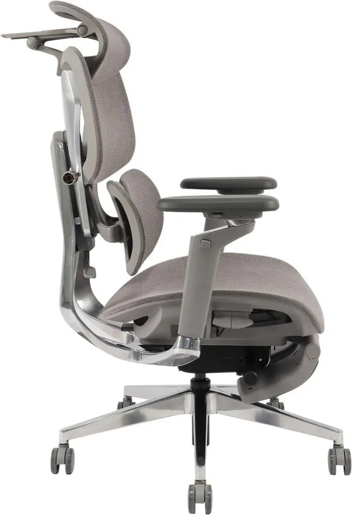 DeluxStar T2 ELITE PRO – Scaun Ergonomic Premium cu Suport Lombar Dual Dynamic 3D, Suspensie Air-Glide și Suport Complet Cervical – Spate – Lombar, Gri