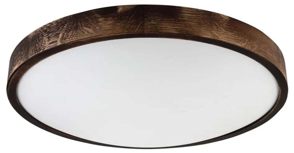 Plafonieră LED OAK SMOKY SLIM, 36W, 230V, 4000K, diam. 47 cm, stejar/maro închis