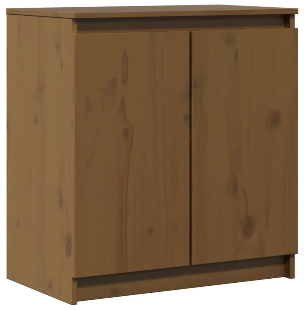 808101 vidaXL Dulap lateral, maro miere, 60x36x65 cm, lemn masiv de pin