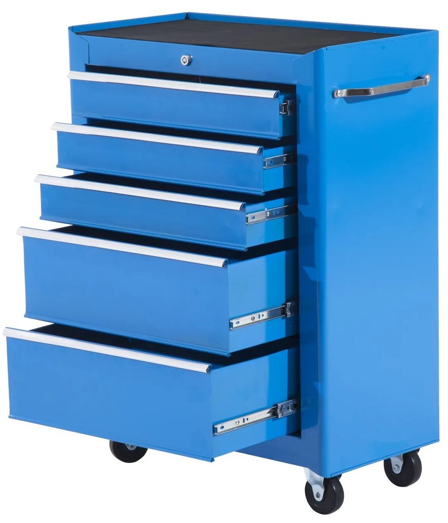 HOMCOM, carucior scule cu sertare, 61.5x33x82.5cm, albastru | Aosom Ro
