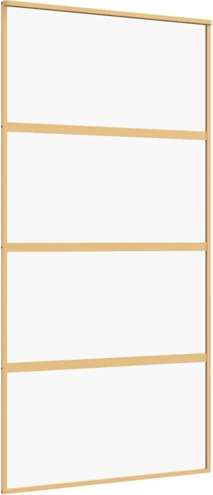 vidaXL Ușă glisantă, auriu, 102,5x205 cm, sticlă ESG mată și aluminiu