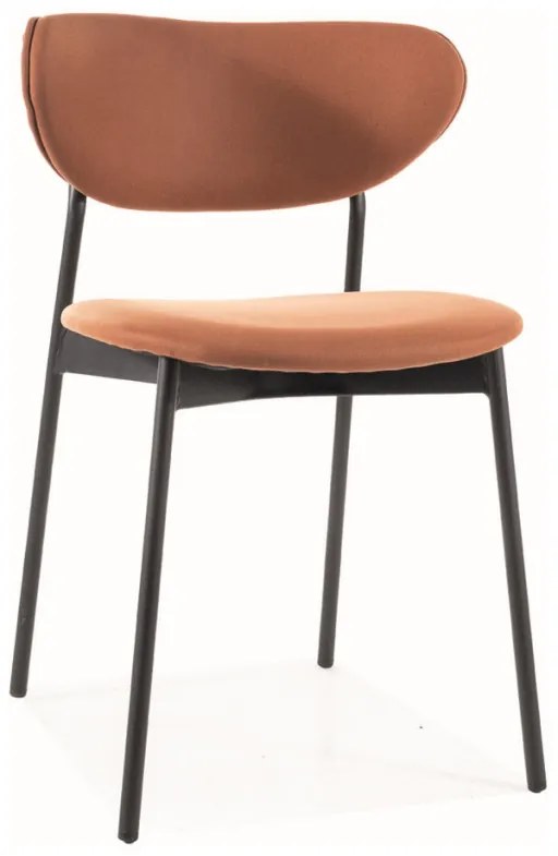 Scaun tapitat Dan portocaliu/negru tap.219