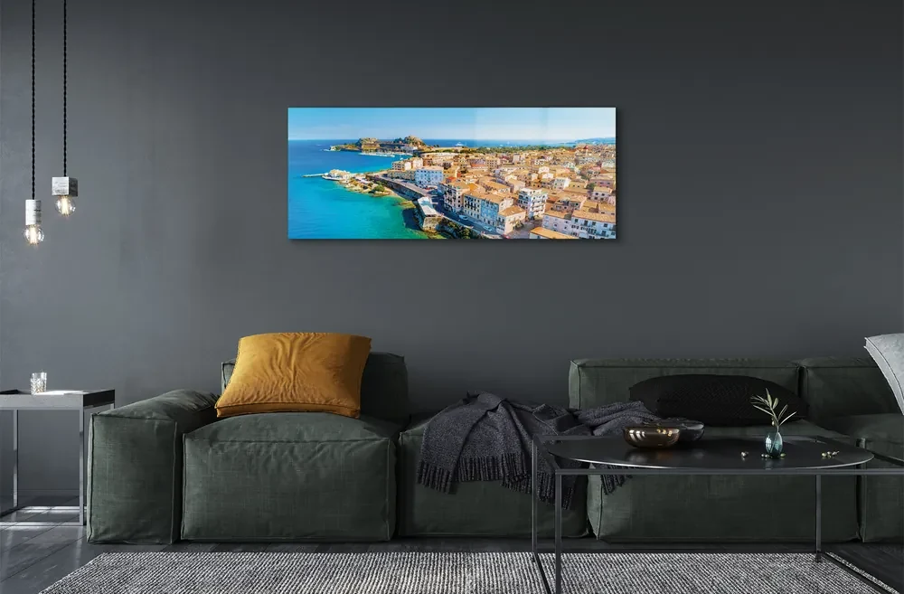 Tablouri acrilice Marea Grecia coasta de oraș