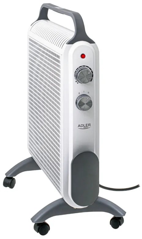 Convector podea Adler AD 7750, 2000W, 2 trepte, Termostat regabil, IP24, Protectie, Alb/Gri