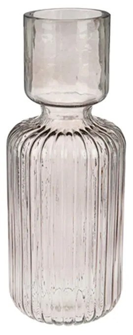 Vaza decorativa Paola, 11.5x11.5x30 cm, sticla, fumuriu