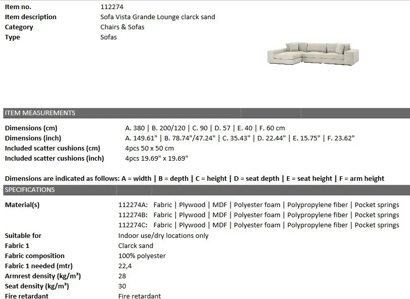 Coltar design elegant LUX Vista Grande, clarck sand 112274 HZ