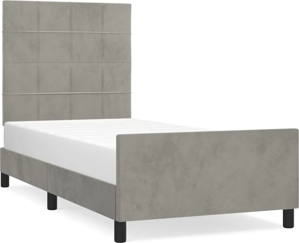 vidaXL Cadru de pat fără saltea, gri deschis, 80x200 cm, catifea