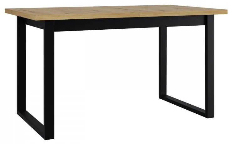 Masă sufragerie extensibilă Elarna 80 x 140 180 III (Stejar artisan + Negru) (pentru 4-8 persoane). 1105372