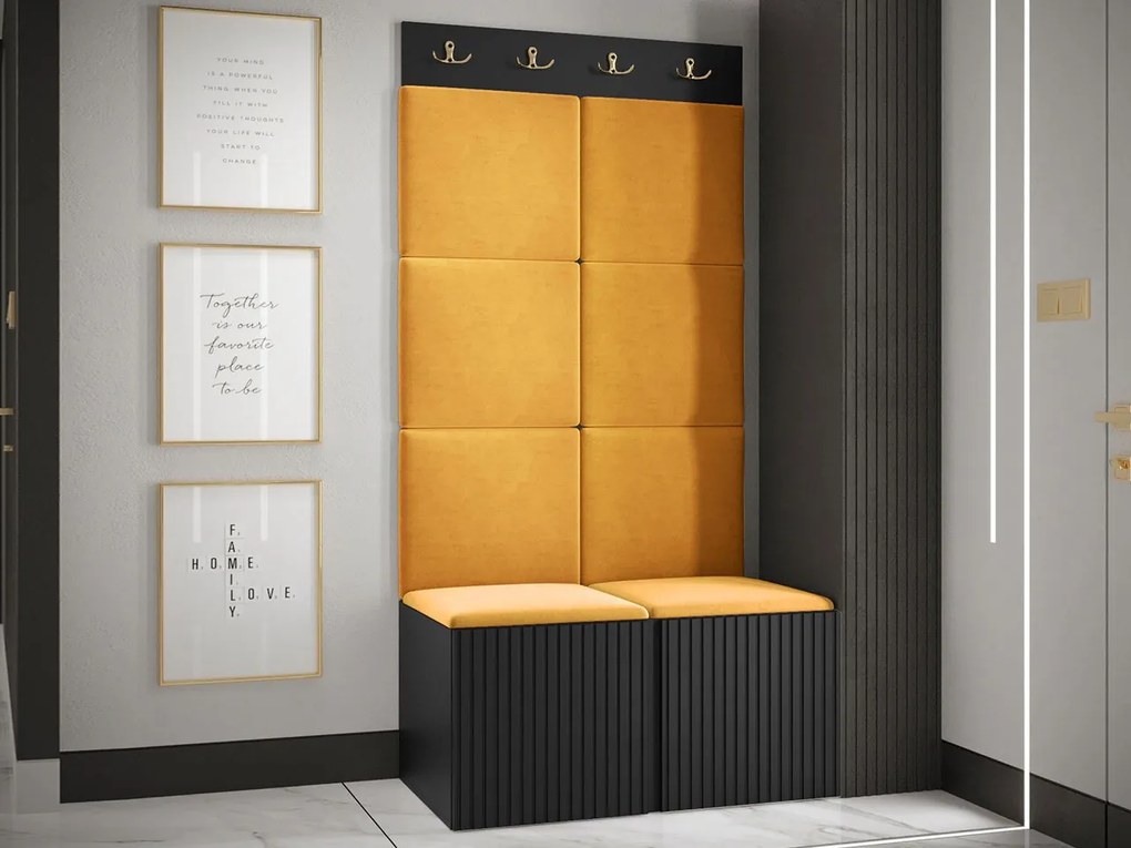 Mobilier hol Tewarota Slim IV (Negru + Galben) . 1104851